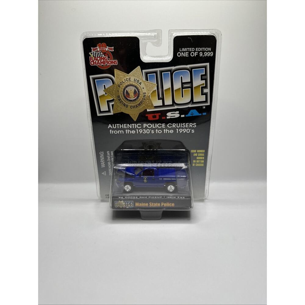 Racing Champions Police USA Maine State Police 96 Dodge Ram Pickup NEW